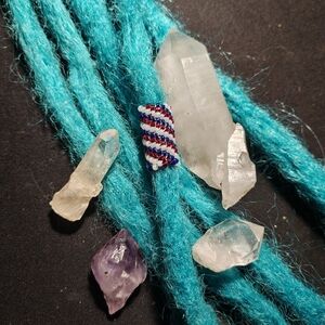 Dreadlock Bead Handmade Red Blue Spiral Seed Bead Hair Jewelry Peyote Loc Charm